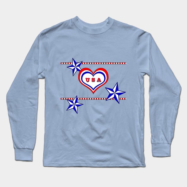 Stars N Bars Long Sleeve T-Shirt by 2HivelysArt